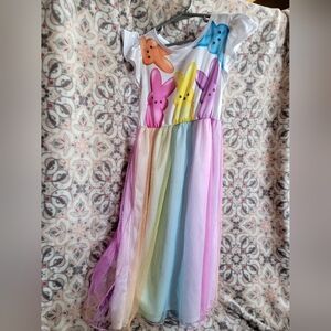 Colorful Bunny Print Kids Casual Dress